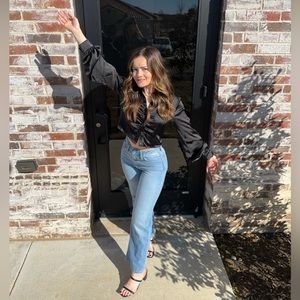 WOMENS BLUE JEAN DENIM STRAIGHT LEG JEANS | JUST BLACK DENIM BRAND | SIZE 27